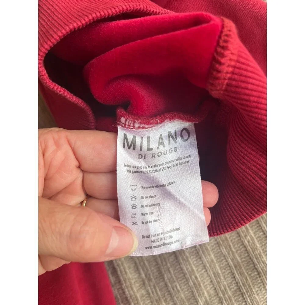 Milano Di Rouge Red Lux Baby Signature Sweatsuit 6-9 Months